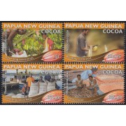 Papúa y New Guinea 1439/42 2011 Flora Cacao Producción MNH