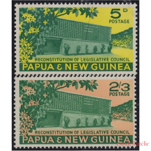 Papúa y New Guinea 42/43 1961 Reconstrucción del Consejo Legislativo MNH
