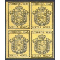 España Spain 28 Bl.4 1854 Escudo MNH España Spain 28 Bl.4 1854 Escudo MNH