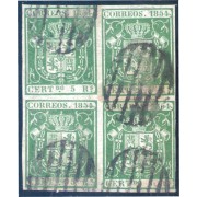 España Spain 26 1854 Bl.4 Escudo de España usado