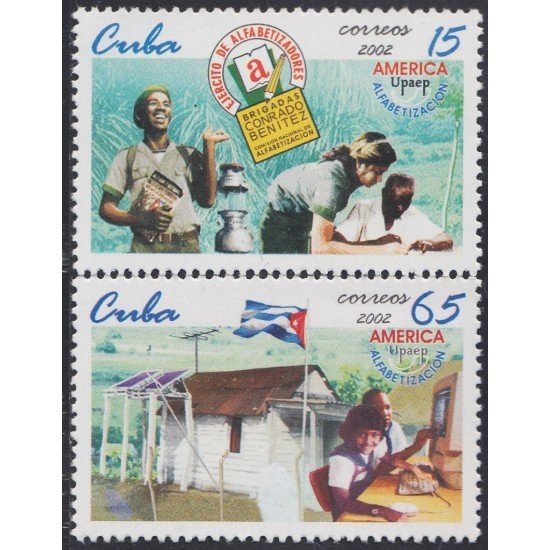 Cuba 4032/33 2002 Serie América UPAEP Alfabetización MNH