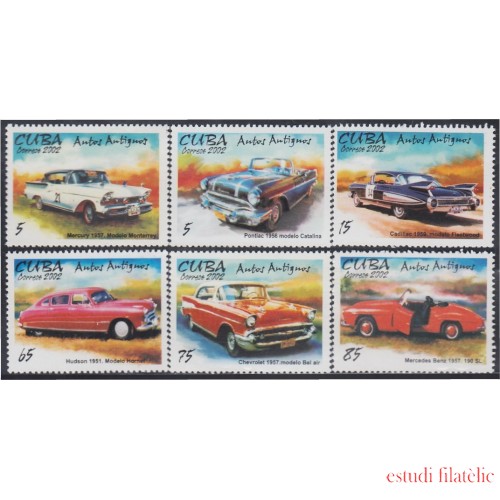 Cuba 4035/40 2002 Automóviles antiguos MNH