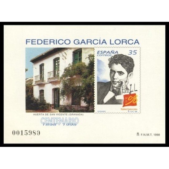 España Spain Emisión Conjunta 1998 España - México Federico García Lorca MNH España Spain Emisión Conjunta 1998 España - México Federico García Lorca MNH