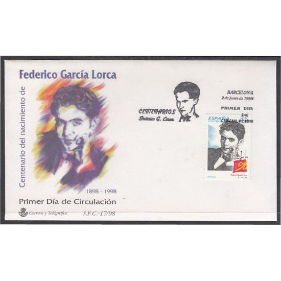 España Spain Emisión Conjunta 1998 SPD España - México Federico García Lorca MNH España Spain Emisión Conjunta 1998 SPD España - México Federico García Lorca MNH