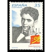 España Spain Emisión Conjunta 1998 España - México Federico García Lorca MNH