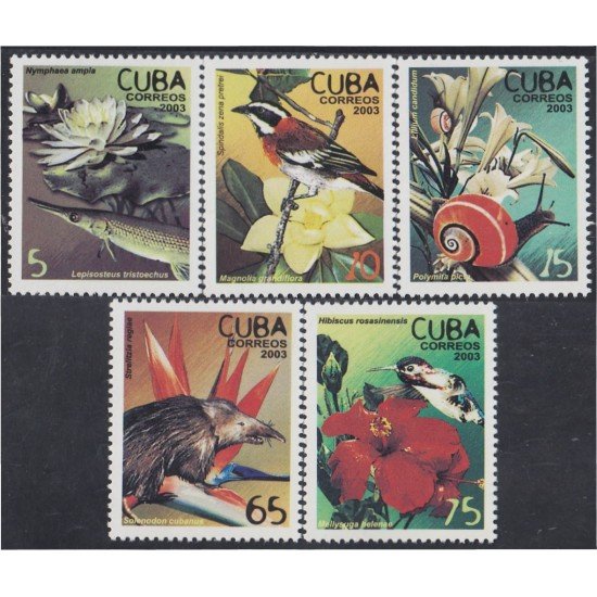 Cuba 4085/89 2003 Flora y Fauna Flowers Flores MNH