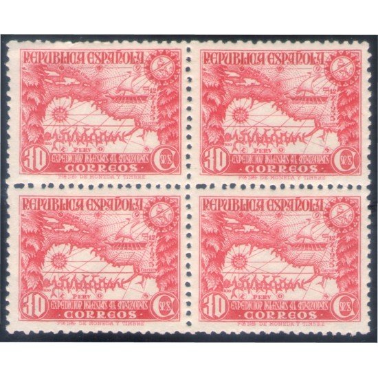 España Spain 694 Bl. 4 1935 Expedición Amazonas Mapas Barco MNH España Spain 694 Bl. 4 1935 Expedición Amazonas Mapas Barco MNH