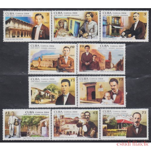 Cuba 4142/51 2004 150 Años del nacimiento de José Martí patriota y escritor MNH