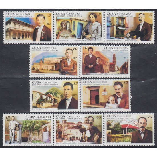 Cuba 4142/51 2004 150 Años del nacimiento de José Martí patriota y escritor MNH Cuba 4142/51 2004 150 Años del nacimiento de José Martí patriota y escritor MNH