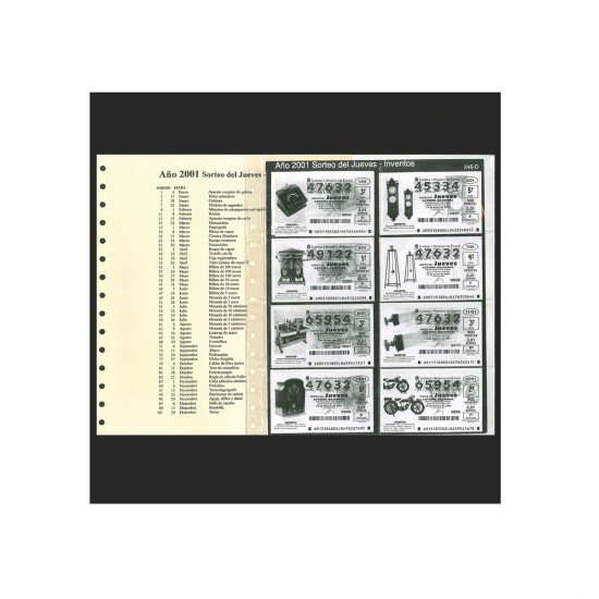 España Spain Lotería Suplemento 2001 JUEVES España Spain Lotería Suplemento 2001 JUEVES