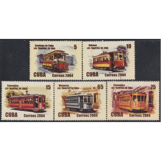 Cuba 4153/57 2004 Transportes Tranvías de Cuba MNH