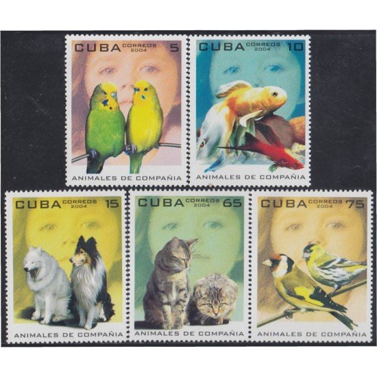 Cuba 4176/80 2004 Fauna Animales de Compañías MNH