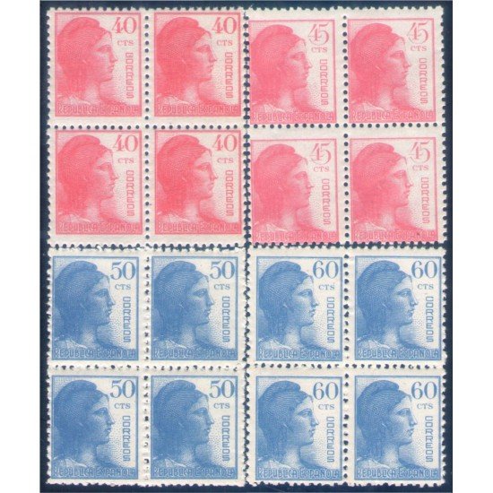 España Spain 751/54 Bl.4 1938 República Republic Stamps MNH España Spain 751/54 Bl.4 1938 República Republic Stamps MNH