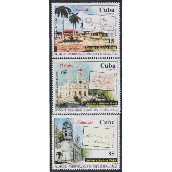Cuba 4212/14 2005 40 Años del Museo Postal Cubano José L. Guerra Aguiar MNH Cuba 4212/14 2005 40 Años del Museo Postal Cubano José L. Guerra Aguiar MNH