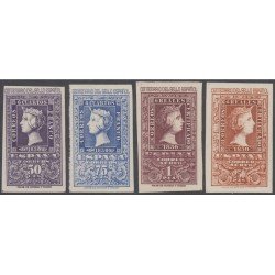España Spain 1075/76 + 1079/80 ( 1075/82 ) 1950 Centenario Serie Corta MH