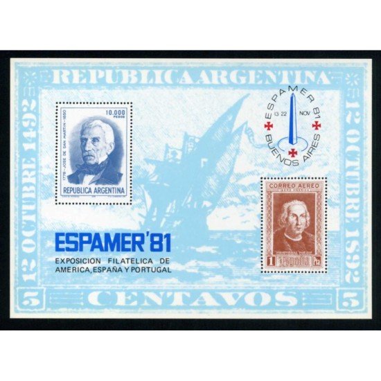 España Spain Emisión Conjunta 1981 España - Argentina FNMT Espamer 81 Buenos Aires MNH