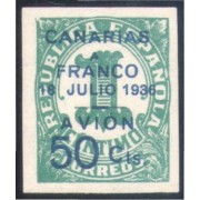 España Spain Canarias 20 1937 Variedad MNH