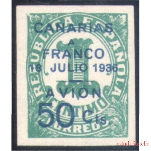 España Spain Canarias 20 1937 Variedad MNH