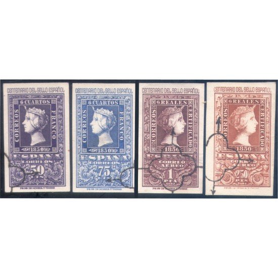 España Spain 1075/76 + 1079/80 ( 1075/82 ) 1950 Centenario Serie Corta usados España Spain 1075/76 + 1079/80 ( 1075/82 ) 1950 Centenario Serie Corta usados