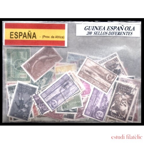 Guinea Española 200 Sellos Diferentes