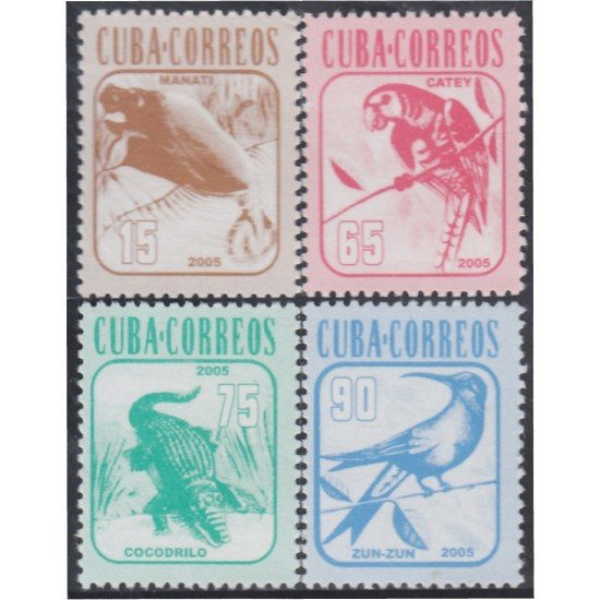 Cuba 4237/40 2005 Serie corriente. Fauna MNH Cuba 4237/40 2005 Serie corriente. Fauna MNH