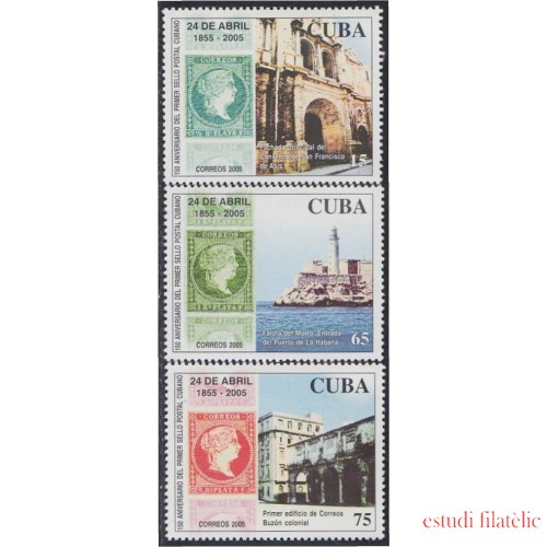 Cuba 4243/45 2005 150 Años del Primer Sello Cubano MNH