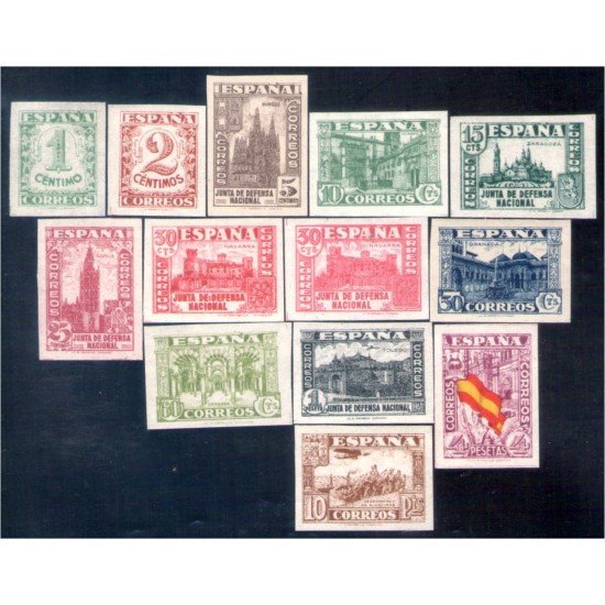 España Spain 802/13s 1936/37 Junta de Defensa Nacional Sin dentar MH España Spain 802/13s 1936/37 Junta de Defensa Nacional Sin dentar MH
