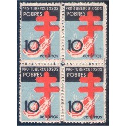 España Spain 840 Bl.4 1937 Pro Tuberculosos Stamps MNH
