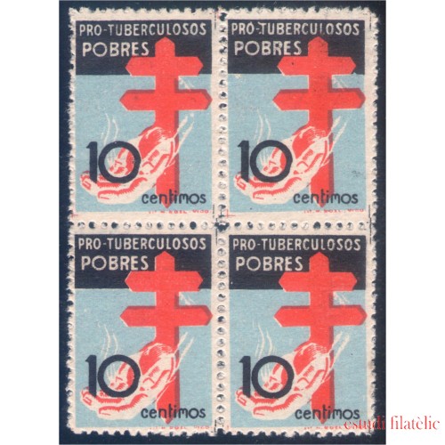 España Spain 840 Bl.4 1937 Pro Tuberculosos Stamps MNH