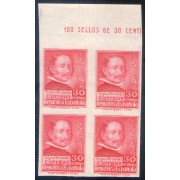 España Spain 726s Bl.4 1937 Gregorio Fernández MNH
