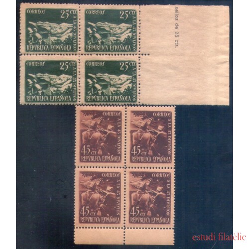 España Spain 787/88 Bl.4 1938 43 División MNH