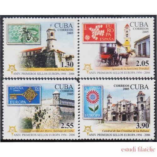 Cuba 4275A/78A 2005 50 Años de la primera Emisión de los sellos del Tema Europa MNH
