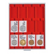 Lindner 2170 Bandeja 50 x 75 mm con 12 compartimentos cuadrados para marquitos para monedas REBECK COIN L