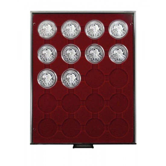 Lindner 2944 Bandeja 44 mm para monedas con  20 huecos redondos en cápsulas