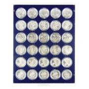 Lindner 2226M Bandeja 39,5 mm para monedas con 30 huecos redondos en cápsulas
