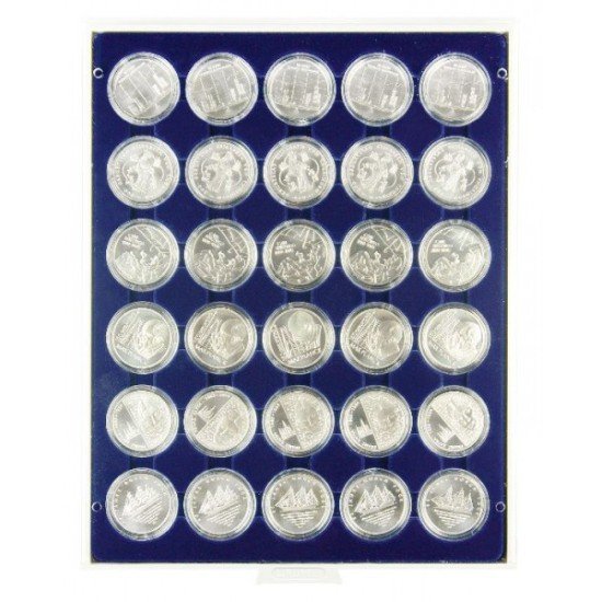 Lindner 2226M Bandeja 39,5 mm para monedas con 30 huecos redondos en cápsulas Lindner 2226M Bandeja 39,5 mm para monedas con 30 huecos redondos en cápsulas