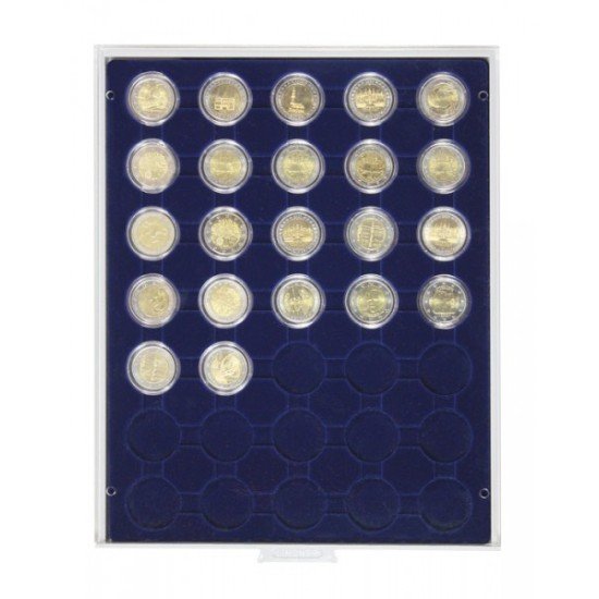 Lindner 2530M Bandeja 32 mm para monedas con 35 huecos redondos en cápsulas Lindner 2530M Bandeja 32 mm para monedas con 35 huecos redondos en cápsulas