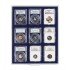 Lindner 2219M Bandeja 63 x 85 mm con 9 compartimentos rectangulares  cápsulas para monedas US originales