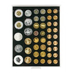 Lindner 2145C Bandeja 24,28,39 y 44 mm monedas con 45 cuadrados sueltas (SURT) Lindner 2145C Bandeja 24,28,39 y 44 mm monedas con 45 cuadrados sueltas (SURT)
