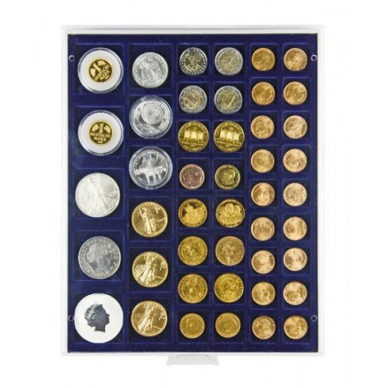 Lindner 2145M Bandeja 24,28,39 y 44 mm monedas con 45 cuadrados sueltas (SURT) Lindner 2145M Bandeja 24,28,39 y 44 mm monedas con 45 cuadrados sueltas (SURT)