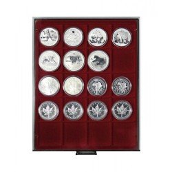 Lindner 2721 Bandeja 51 mm para monedas con 20 huecos cuadrados Lindner 2721 Bandeja 51 mm para monedas con 20 huecos cuadrados