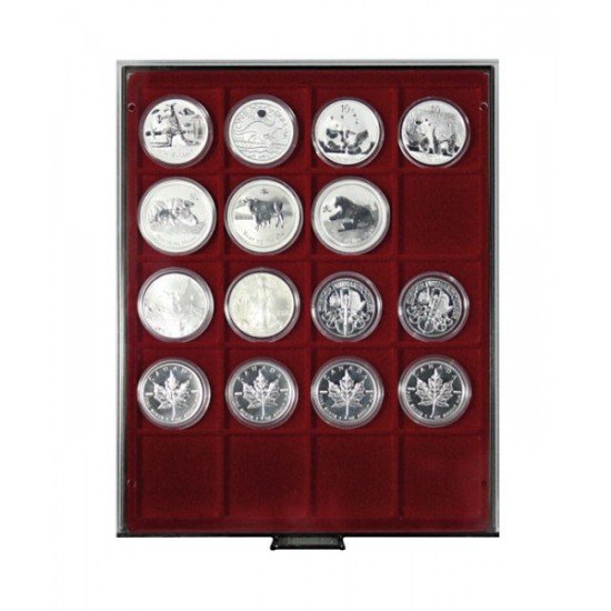 Lindner 2721 Bandeja 51 mm para monedas con 20 huecos cuadrados Lindner 2721 Bandeja 51 mm para monedas con 20 huecos cuadrados
