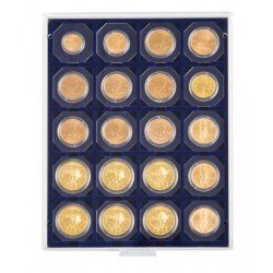 Lindner 2122M Bandeja 50 mm para monedas con 20 huecos cuadrados para octos y marquitos Lindner 2122M Bandeja 50 mm para monedas con 20 huecos cuadrados para octos y marquitos