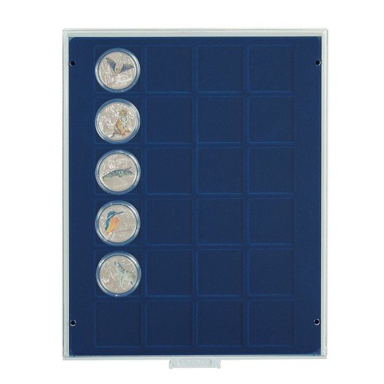 Lindner 2124M Bandeja 42 mm para monedas con 24 huecos cuadrados Lindner 2124M Bandeja 42 mm para monedas con 24 huecos cuadrados
