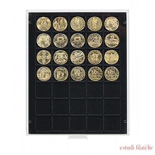 Lindner 2135C Bandeja 36 mm para monedas con 35 huecos cuadrados