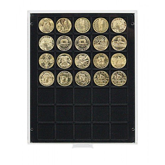 Lindner 2135C Bandeja 36 mm para monedas con 35 huecos cuadrados Lindner 2135C Bandeja 36 mm para monedas con 35 huecos cuadrados