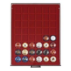 Lindner 2748F Bandeja 30 mm para monedas con 48 compartimentos cuadrados Lindner 2748F Bandeja 30 mm para monedas con 48 compartimentos cuadrados
