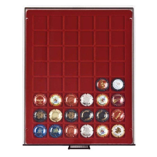 Lindner 2748F Bandeja 30 mm para monedas con 48 compartimentos cuadrados Lindner 2748F Bandeja 30 mm para monedas con 48 compartimentos cuadrados