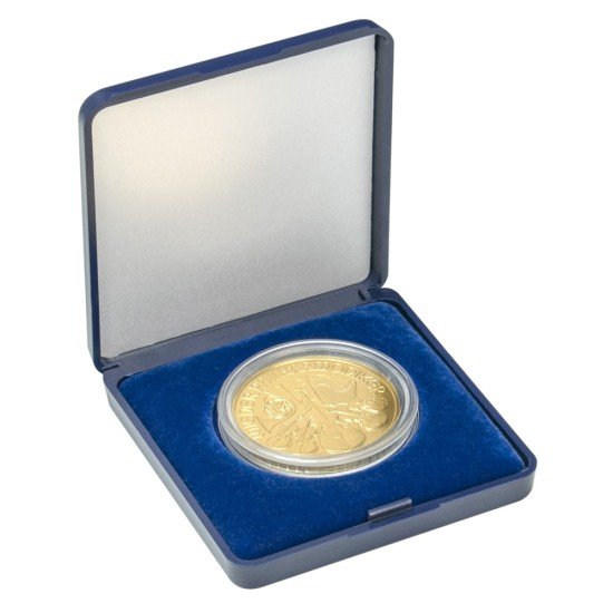 Lindner 2029-046 Monedero 46 mm con inserto de terciopelo azul