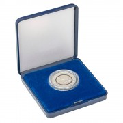 Lindner 2029-034 Monedero 34 mm con inserto de terciopelo azul